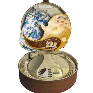 VTG Bettina Universal Hair Dryer Faux Ostrich Case Original Box 60s Beauty Tool